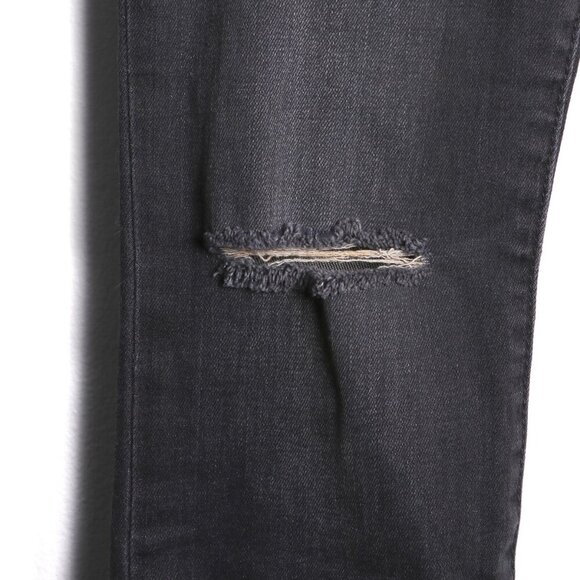 Current Elliott The Stiletto Skinny Jeans Ripped Knee Distressed Denim Black - Picture 8 of 13